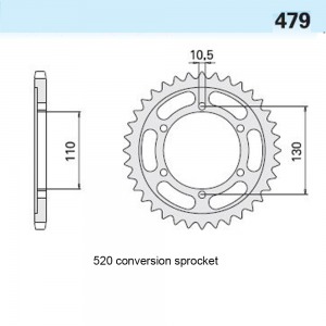 479-43EMD SPROCKET REAR-ALLOY 520
