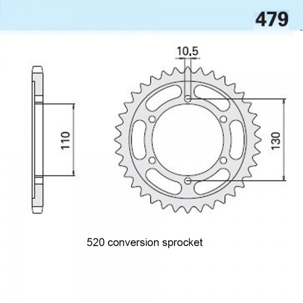 479-43EMD SPROCKET REAR-ALLOY 520
