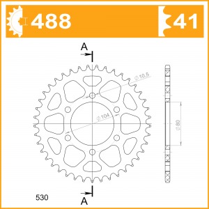 488-41ED SPROCKET-REAR-ALLOY