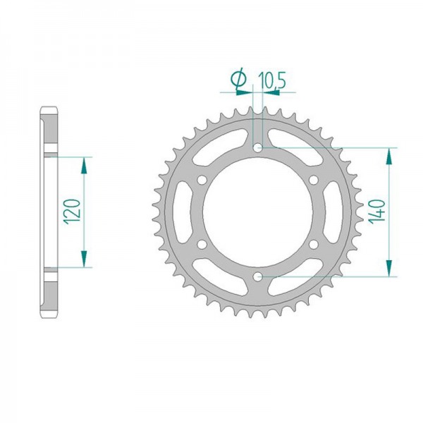 498-44ED SPROCKET-REAR-ALLOY