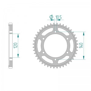 498-45ED SPROCKET-REAR-ALLOY