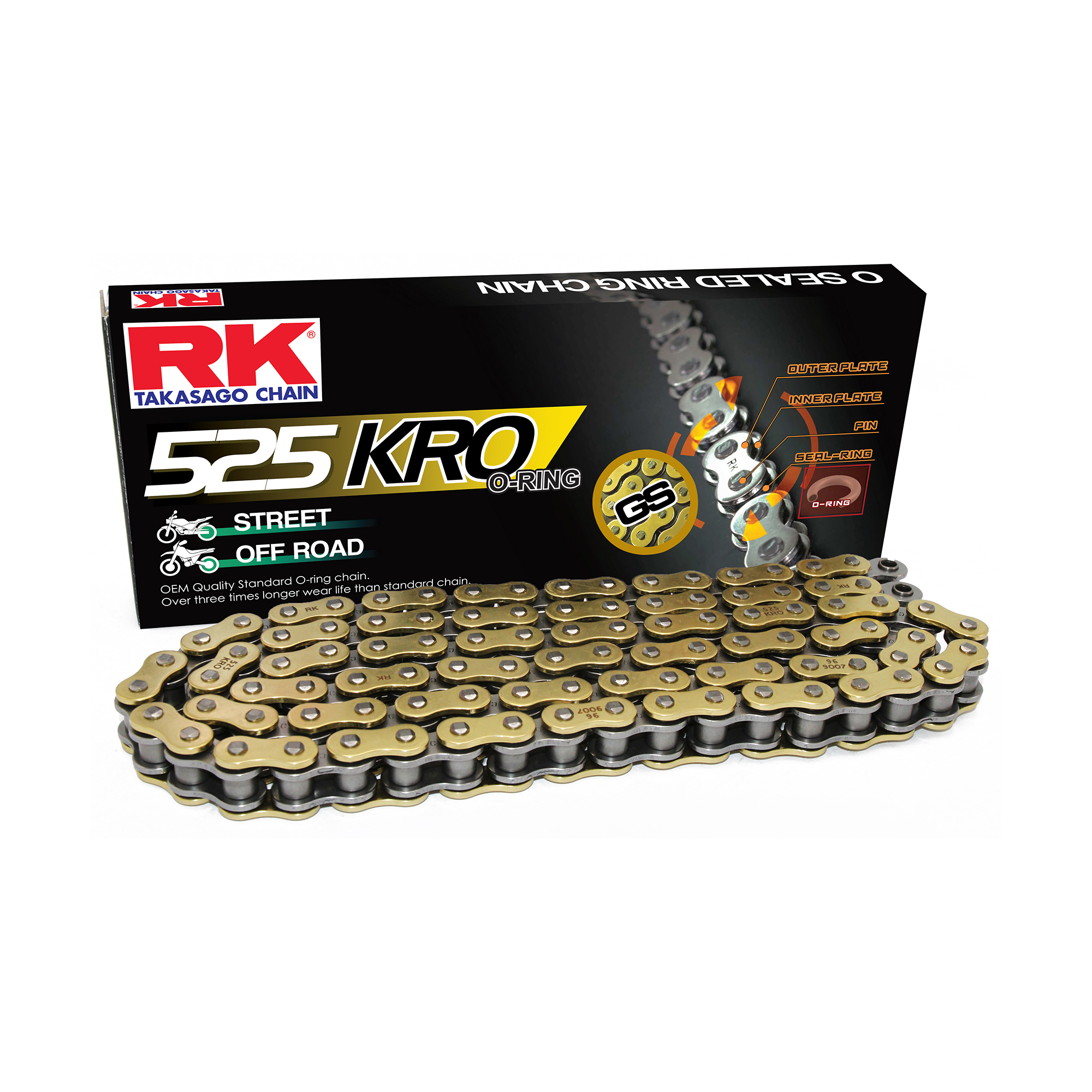 RK GS525KRO-122 Gold O-Ring Chain