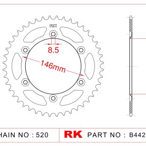 Sprocket Rear RK-B4426-41 JTR808 Afam 14203
