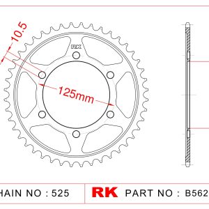Sprocket Rear RK-B5621-47 JTR 2014-47 Afam 86605-47