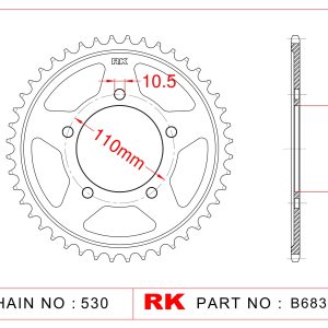 Sprocket Rear RK-B6831-42 JTR 829-42 Afam 14601