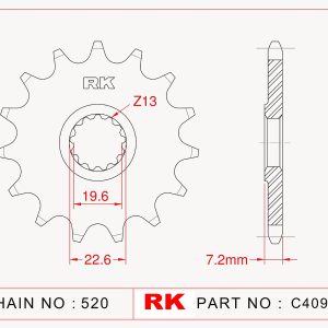 Sprocket Front RK-C4097-15 JTF434 AFAM 22401