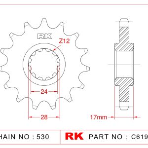 Sprocket Front RK-C6191-15 JTF295 Afam 20504