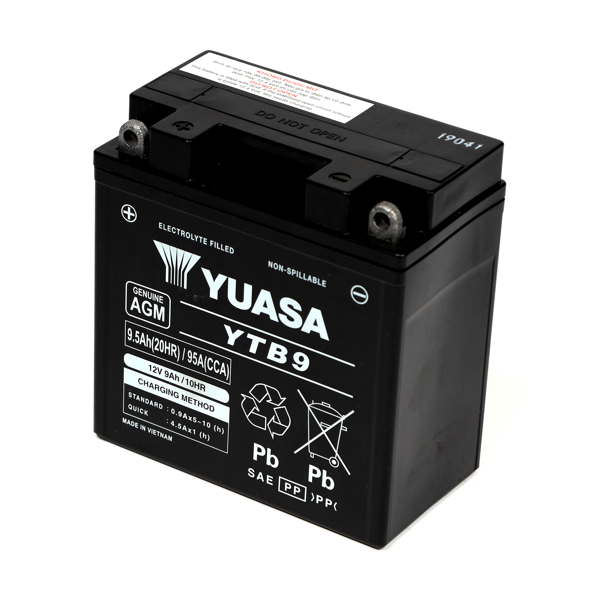 Yuasa YTB9 (WC) 12V Factory Activated MF VRLA Battery (MF YB9-B)